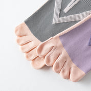 Professional Non-Slip Five-Toe Yoga Knee-High Socks - detail photo showing secure grip comfort