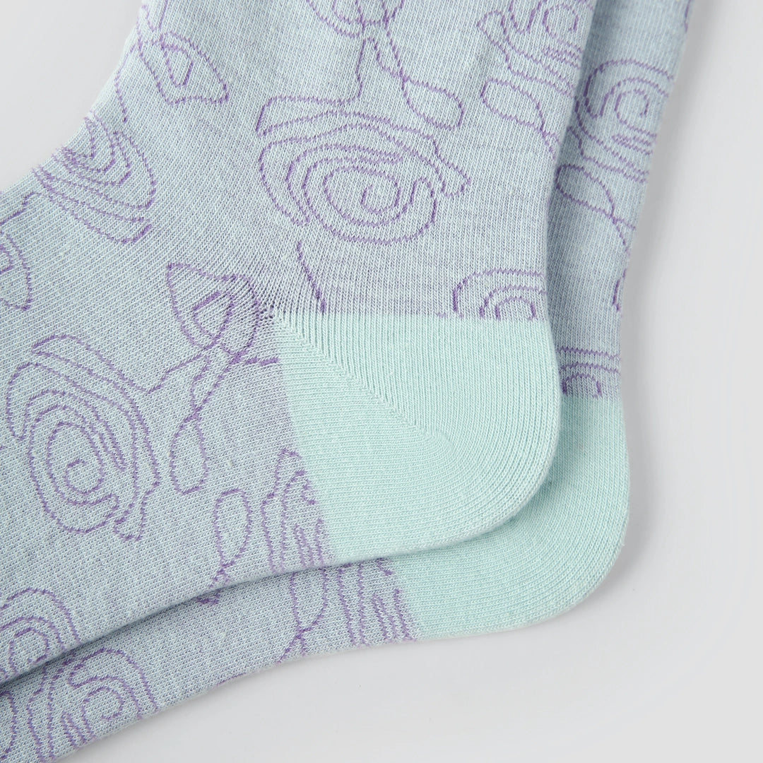 Women's Artistic Floral Mesh Crew Socks (3-Pack) - sock set showing breathable mesh comfort