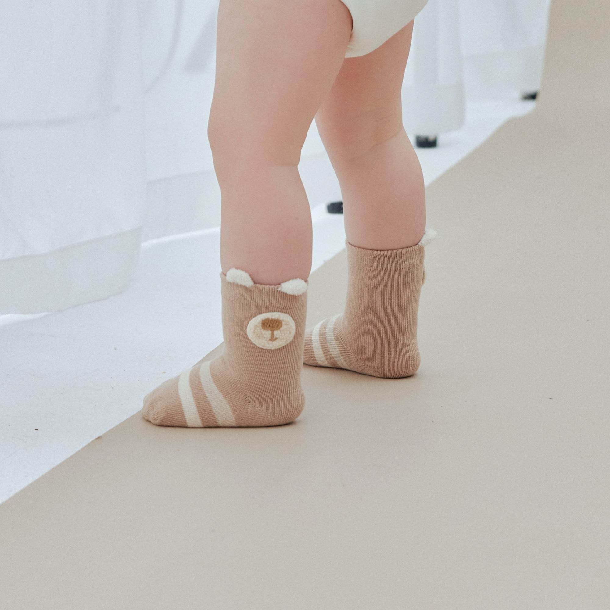 Babies Fuzzy Bear Crew Socks-3 Pack - Weavasocks
