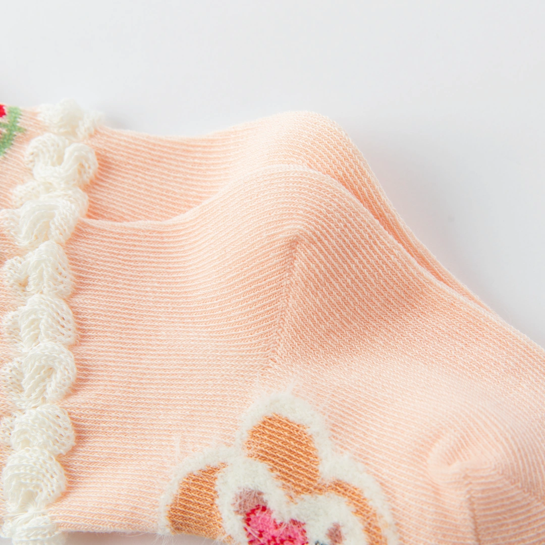 Baby & Toddler Sweet Bunny Garden Socks 4-Pack - sock set showing secure grip comfort