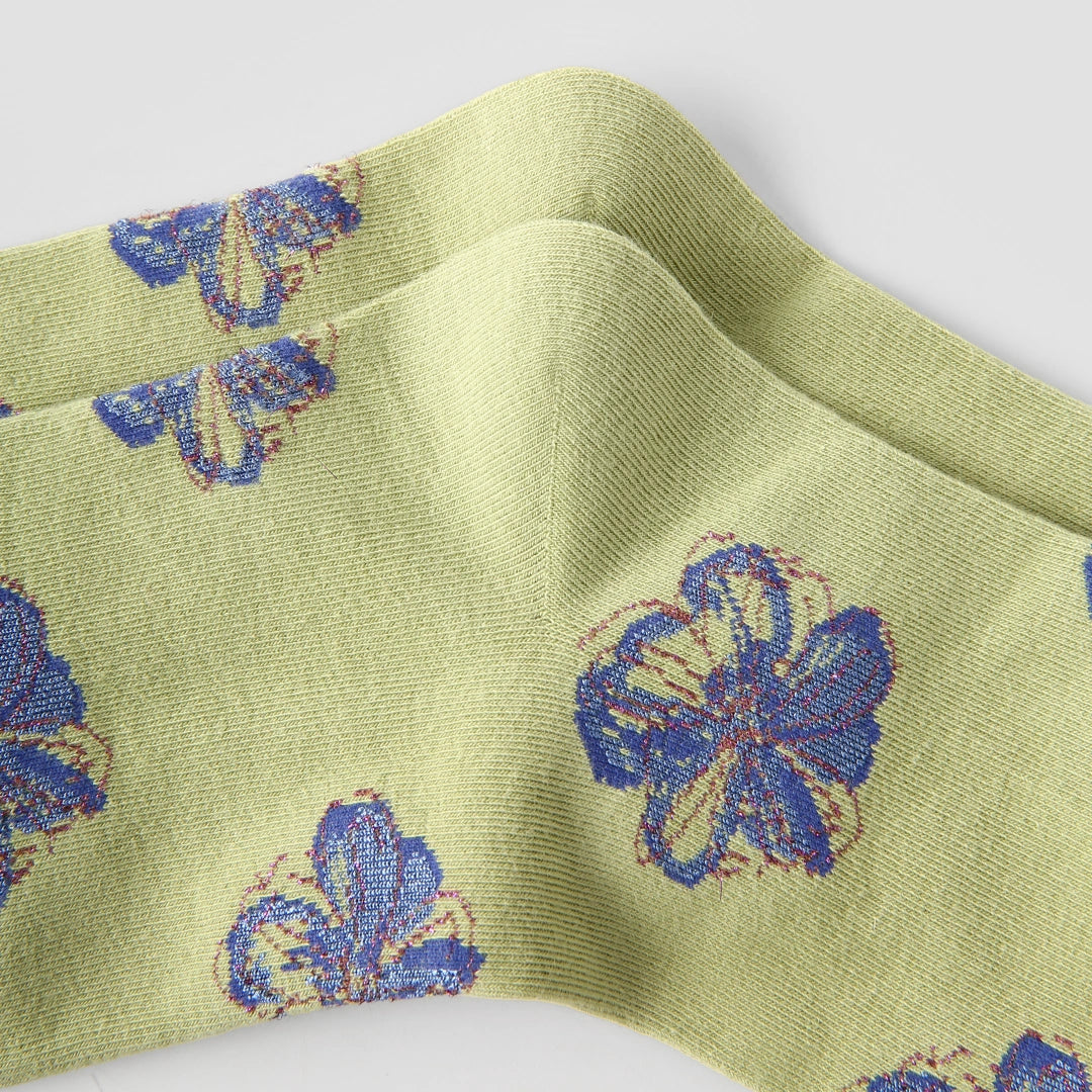 Women's Designer 3D Botanical & Shimmer Floral Crew Socks (3-Pack)