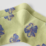 Women's Designer 3D Botanical & Shimmer Floral Crew Socks (3-Pack)
