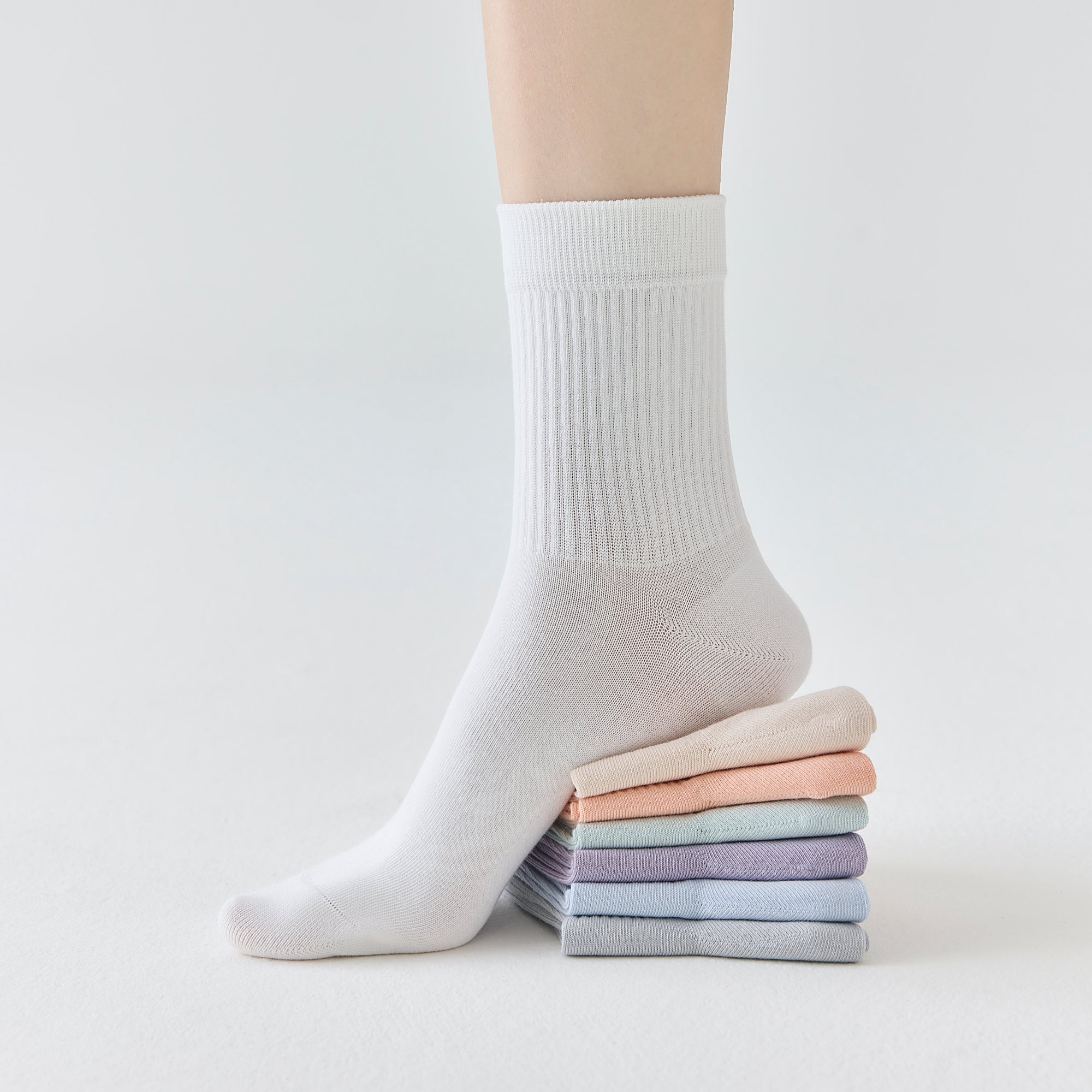 Women's Fresh Rib Crew Socks-5 Pack