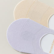 Women's 95% Cotton Ultra-Thin Mesh No-Show Socks - product photo showing breathable mesh comfort
