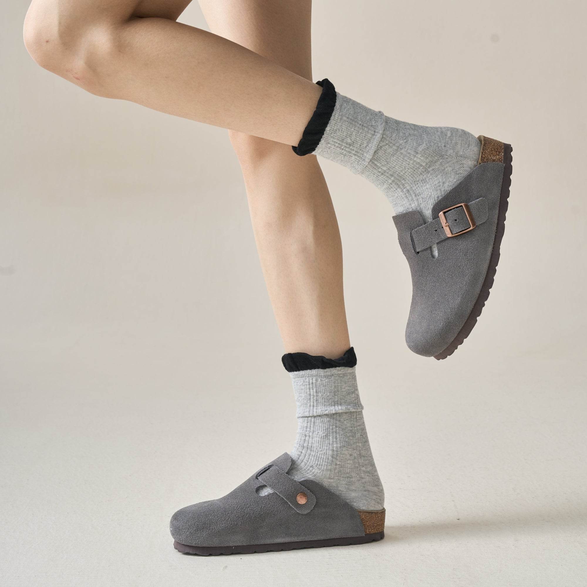 Women's Preppy Cotton Ribbed Socks - Single Pair