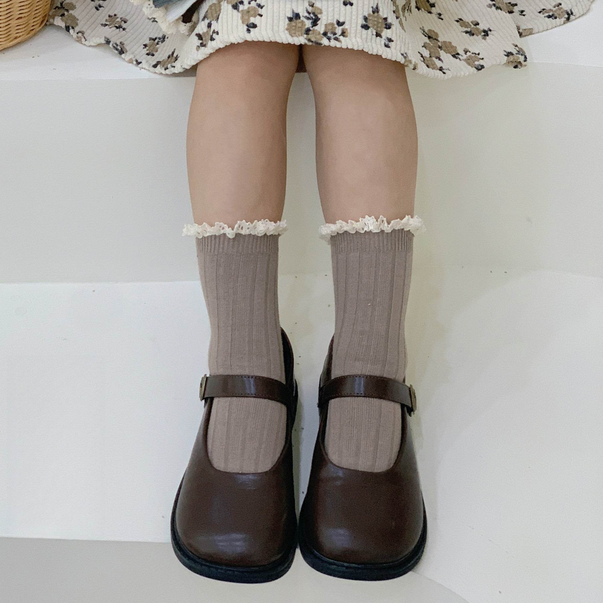 Kid's The Vintage Lace Crew Socks-4 pack - Weavasocks