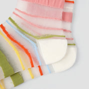 Aura Palette Geometric Sheer Socks 3-Pack - sock set showing secure grip comfort
