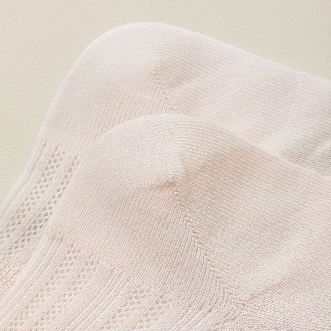 "Breezy Stretch" Ultra-Thin Mesh Quarter Socks - product photo showing breathable mesh comfort