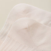 "Breezy Stretch" Ultra-Thin Mesh Quarter Socks - product photo showing breathable mesh comfort