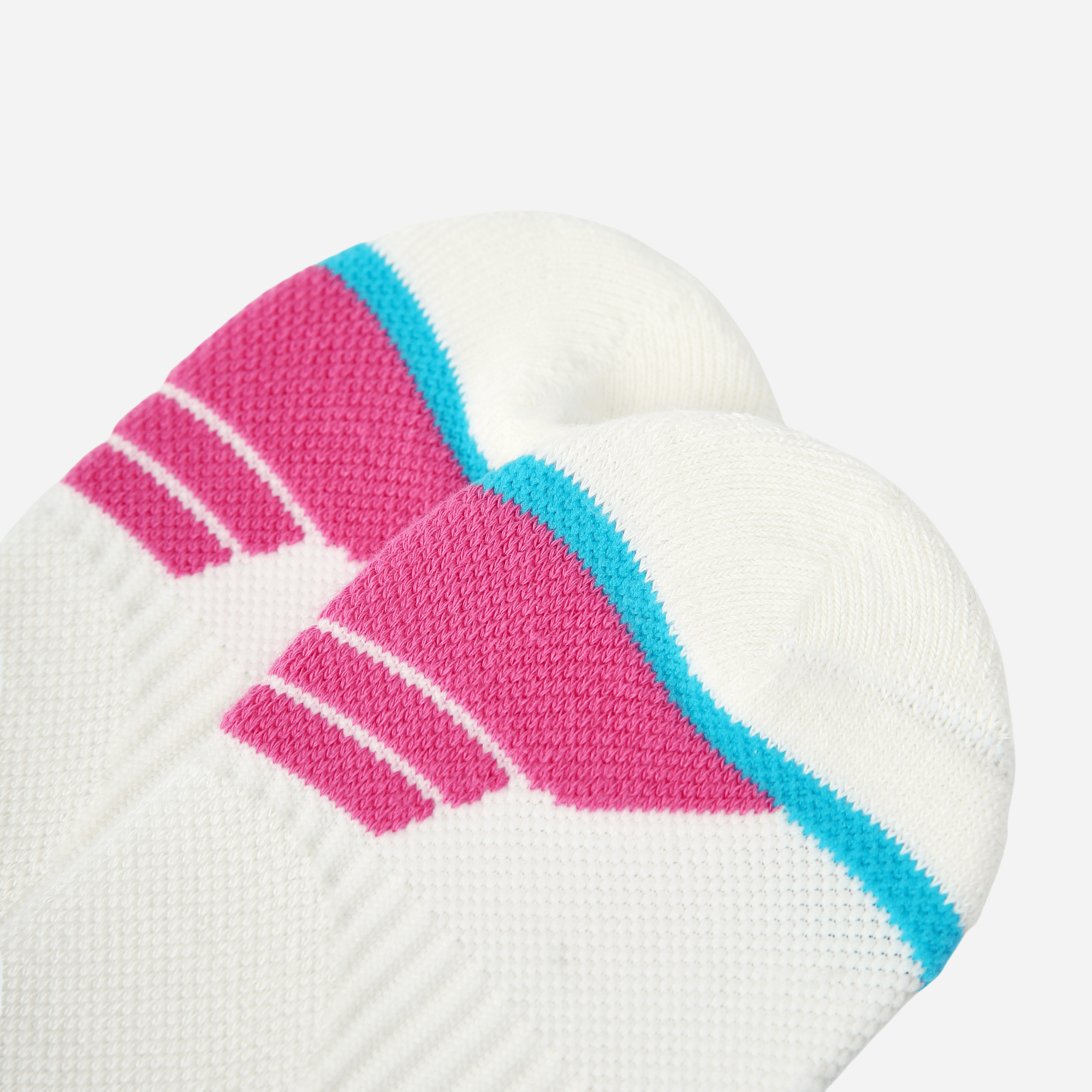 Women's Performance Cushioned Crew Socks - White / Neon Pink / Teal