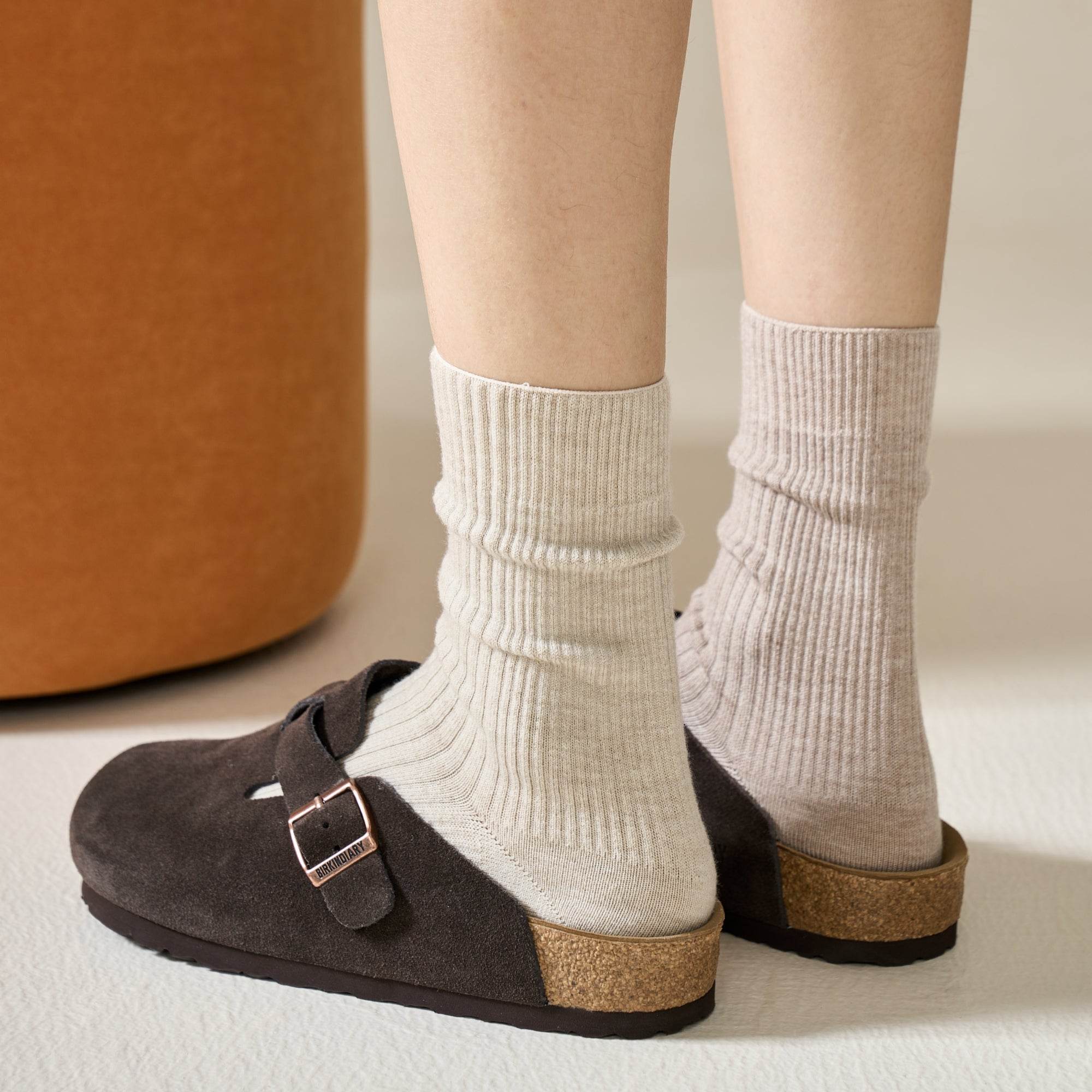 Women's Luxe Wool & Silk Ribbed Socks - Single Pair