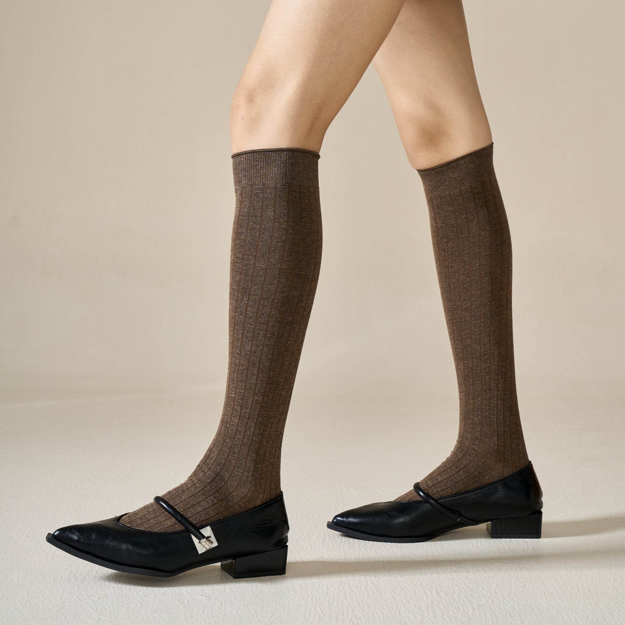 Women's Classic Ribbed Knee-High Socks - Single Pair