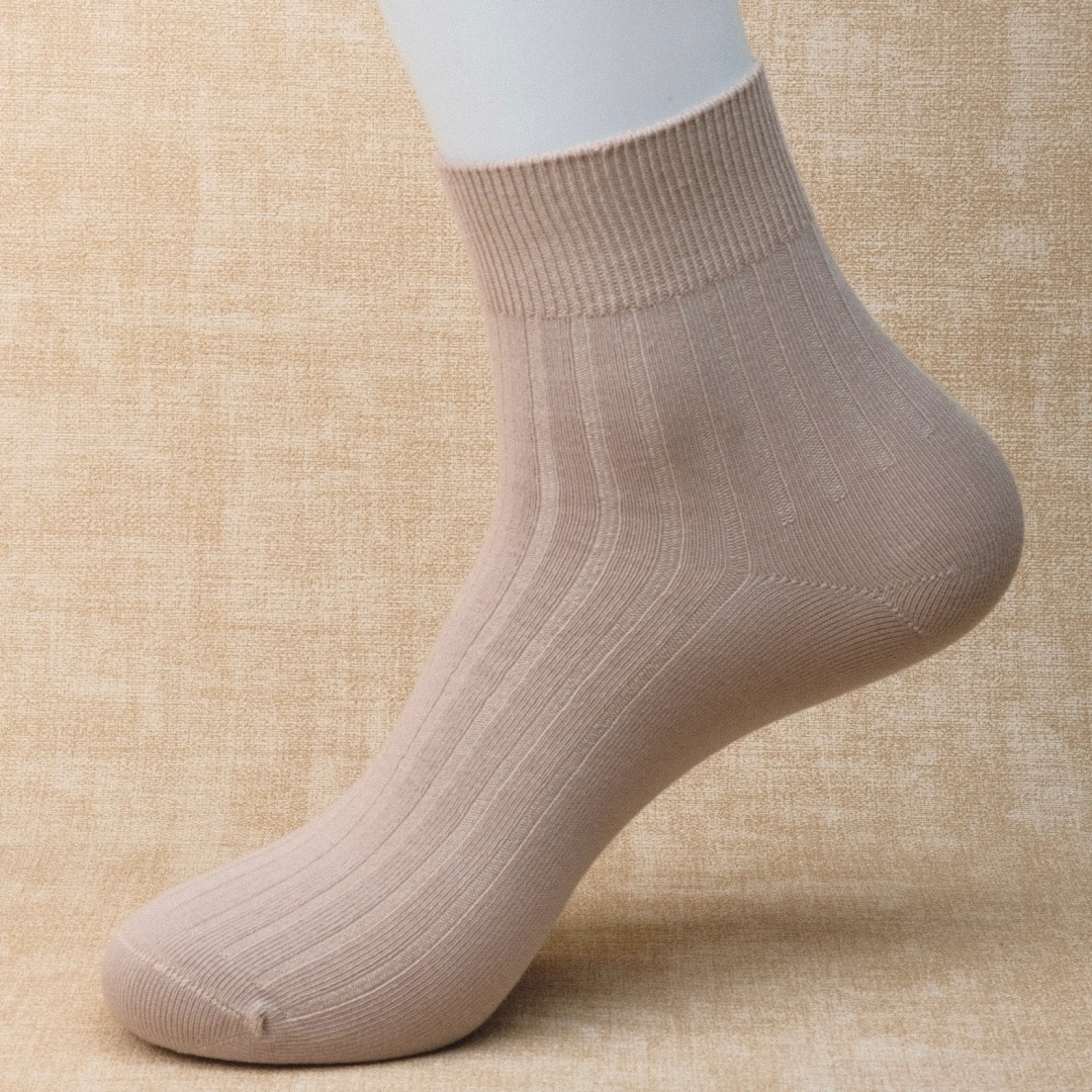 Men's Classic Ribbed 98% Cotton Crew Socks - detail photo showing soft cotton-rich comfort