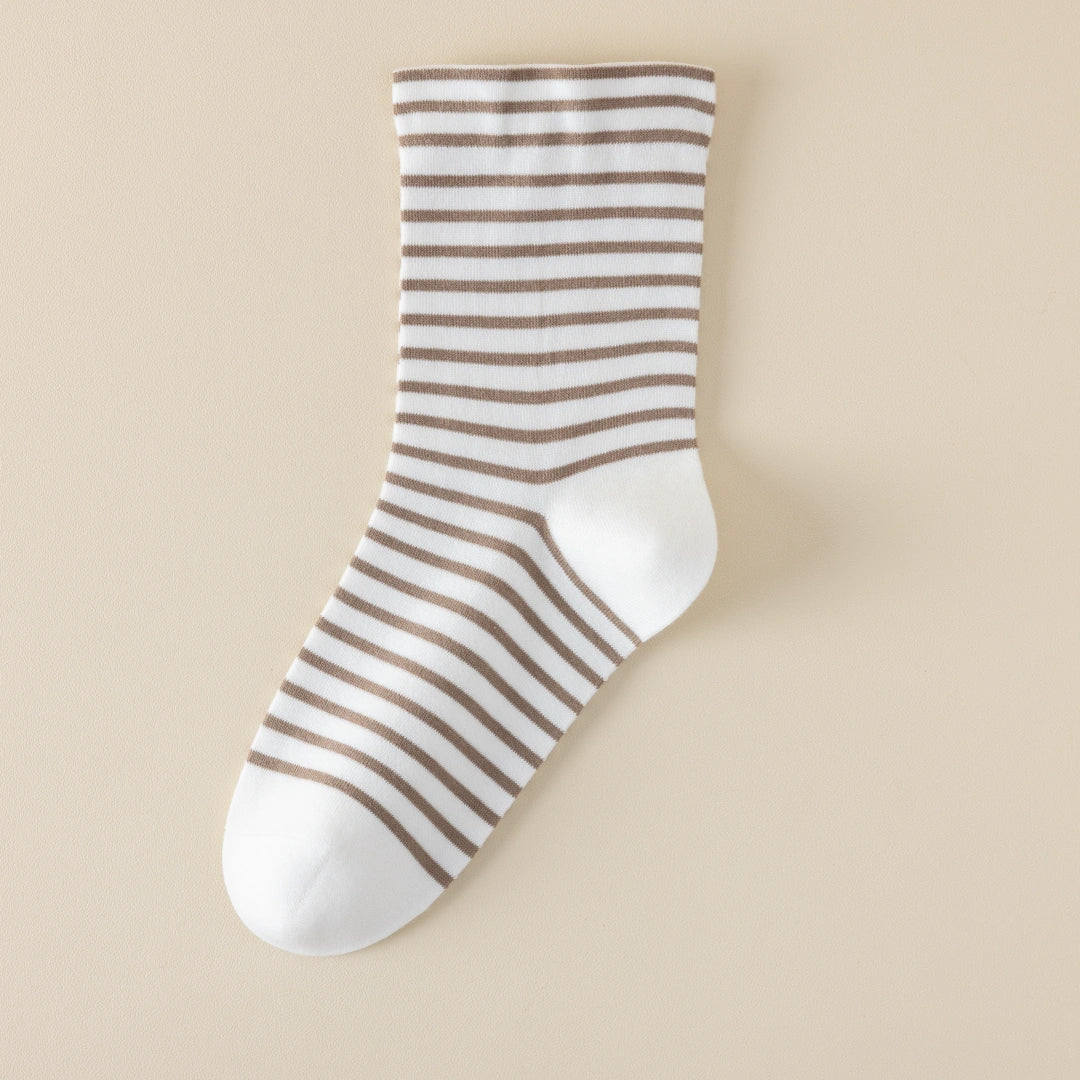 Women's 99% Combed Cotton Striped Bed & Sleep Socks