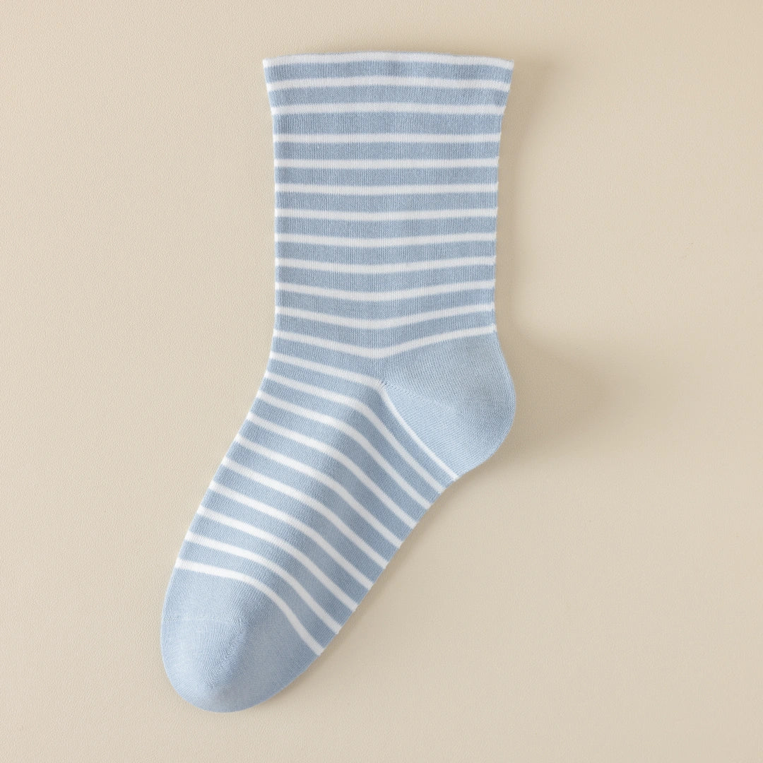 Women's 99% Combed Cotton Striped Bed & Sleep Socks