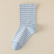 Women's 99% Combed Cotton Striped Bed & Sleep Socks