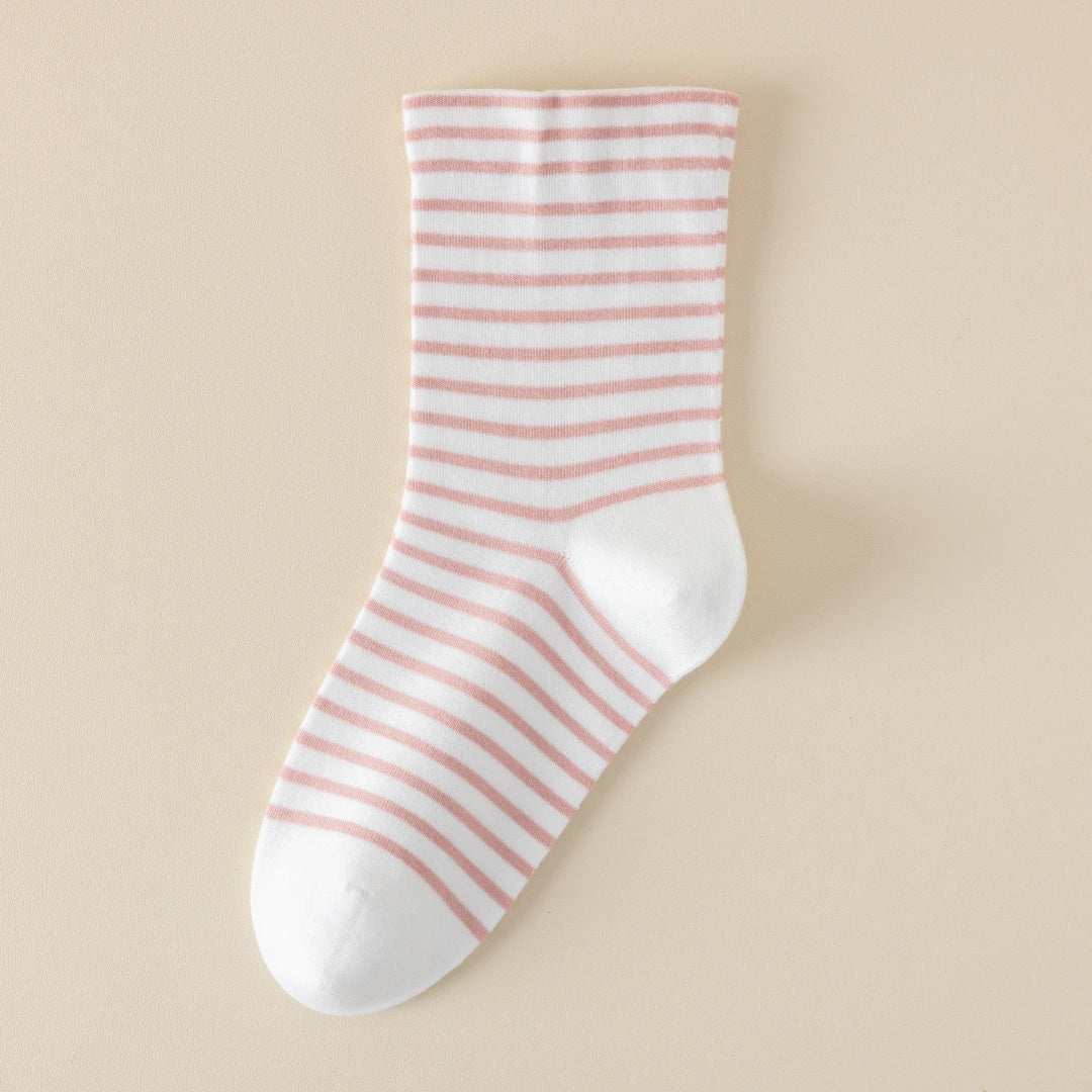 Women's 99% Combed Cotton Striped Bed & Sleep Socks