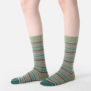 Women's Designer 3D Butterfly & Shimmer Grid Crew Socks (3-Pack)