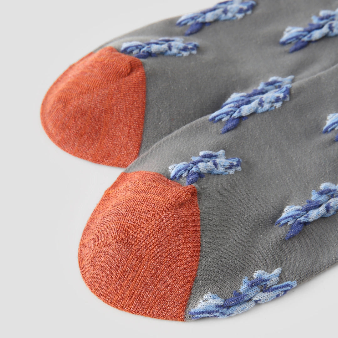 Women's Designer Abstract Floral & 3D Tufted Crew Socks (3-Pack)