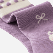 Kid's Lavender Kitten Crew Socks - 5 Pairs - Weavasocks