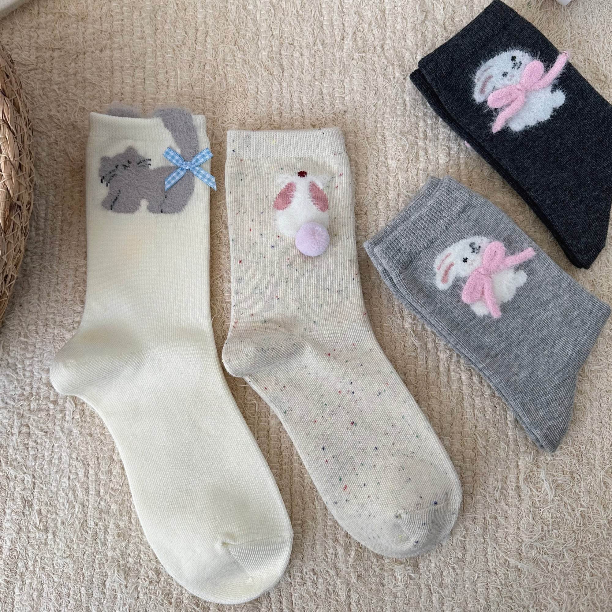 Women's Dainty Pet & Bow Crew Socks - Single Pair