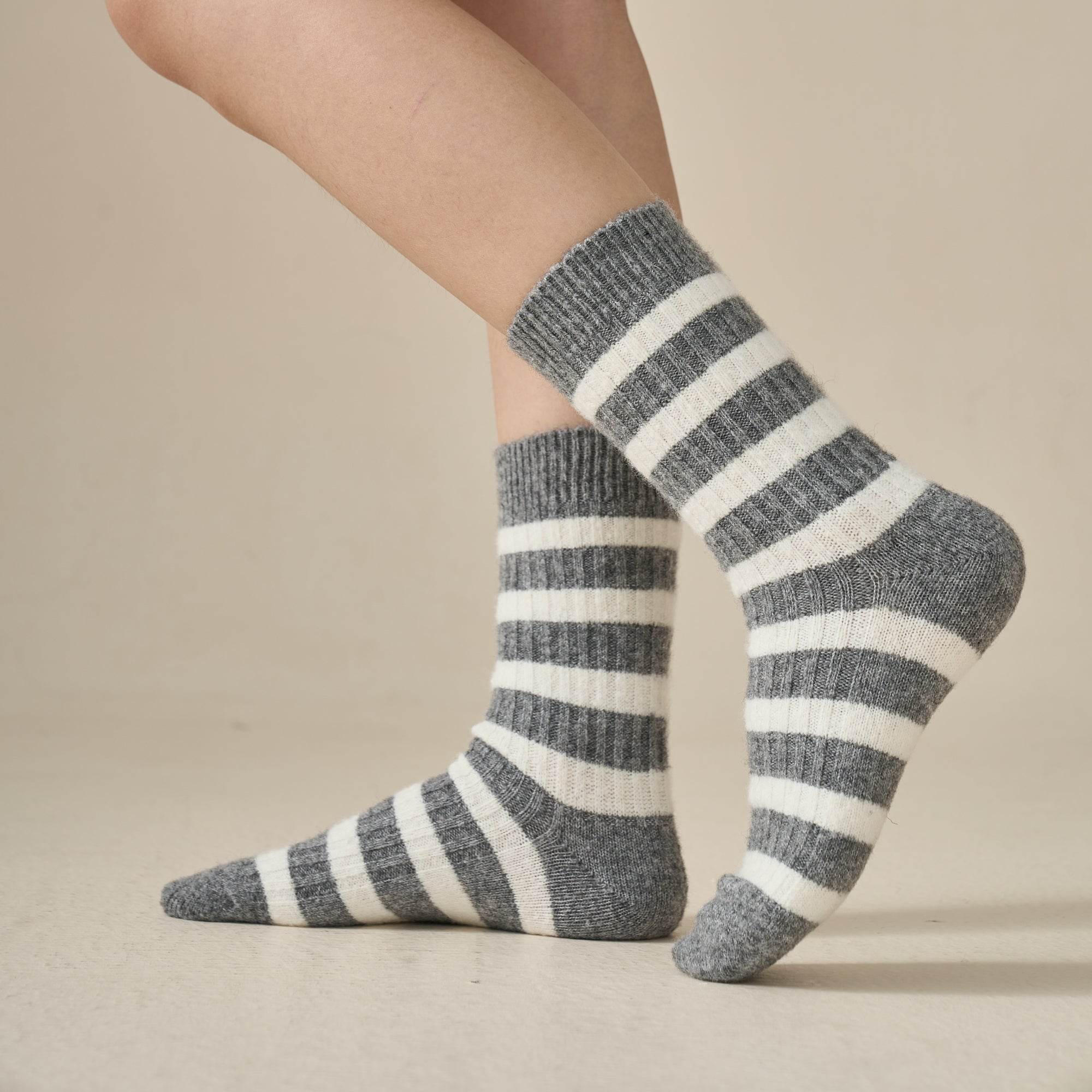 Women's Cozy Wool Blend Striped Socks - Single Pair