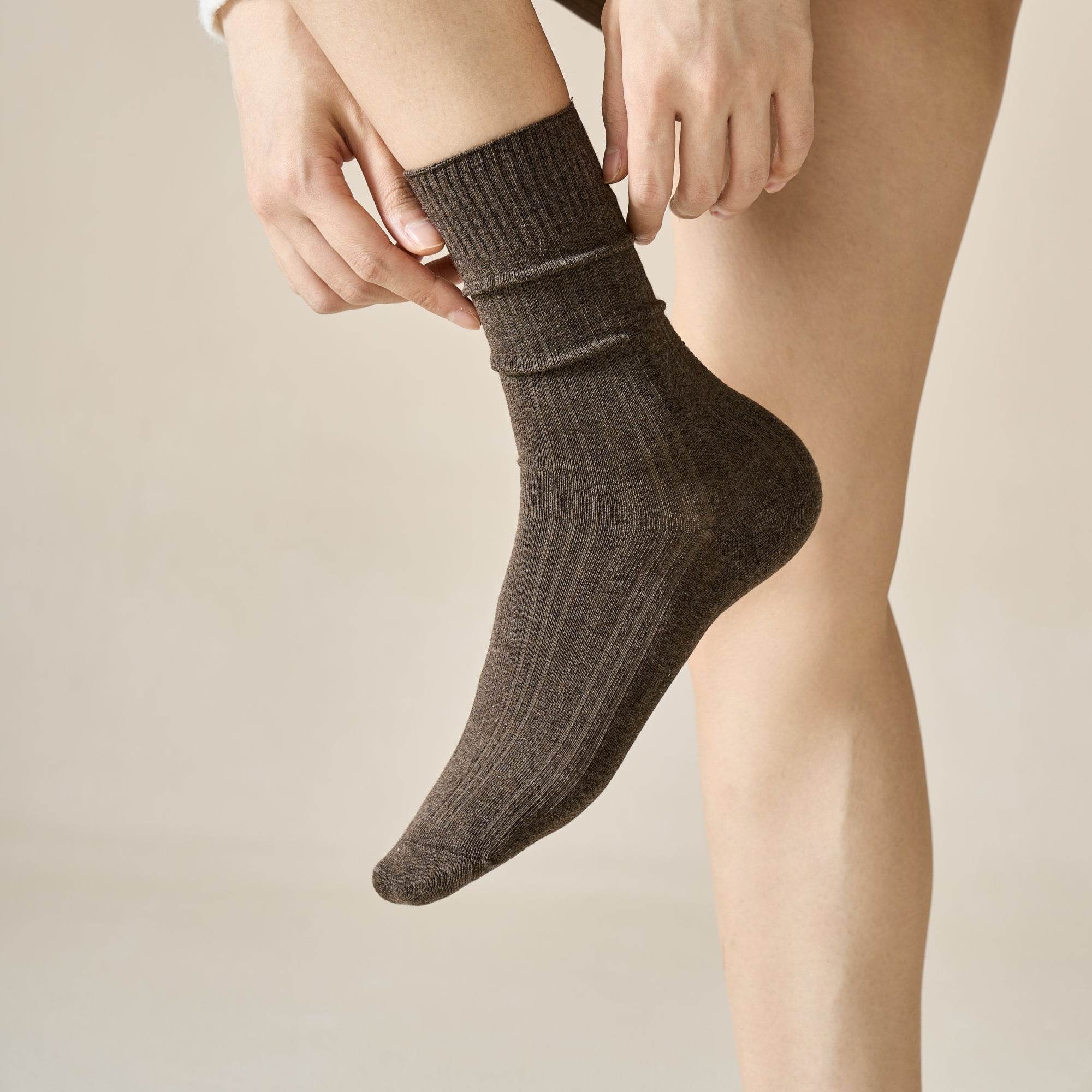 Women's Premium Long-Staple Cotton Ribbed Socks - Single Pair