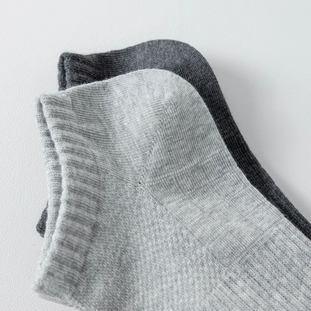 "Titan Mesh" Big & Tall Men's Low-Cut Socks - product photo showing breathable mesh comfort