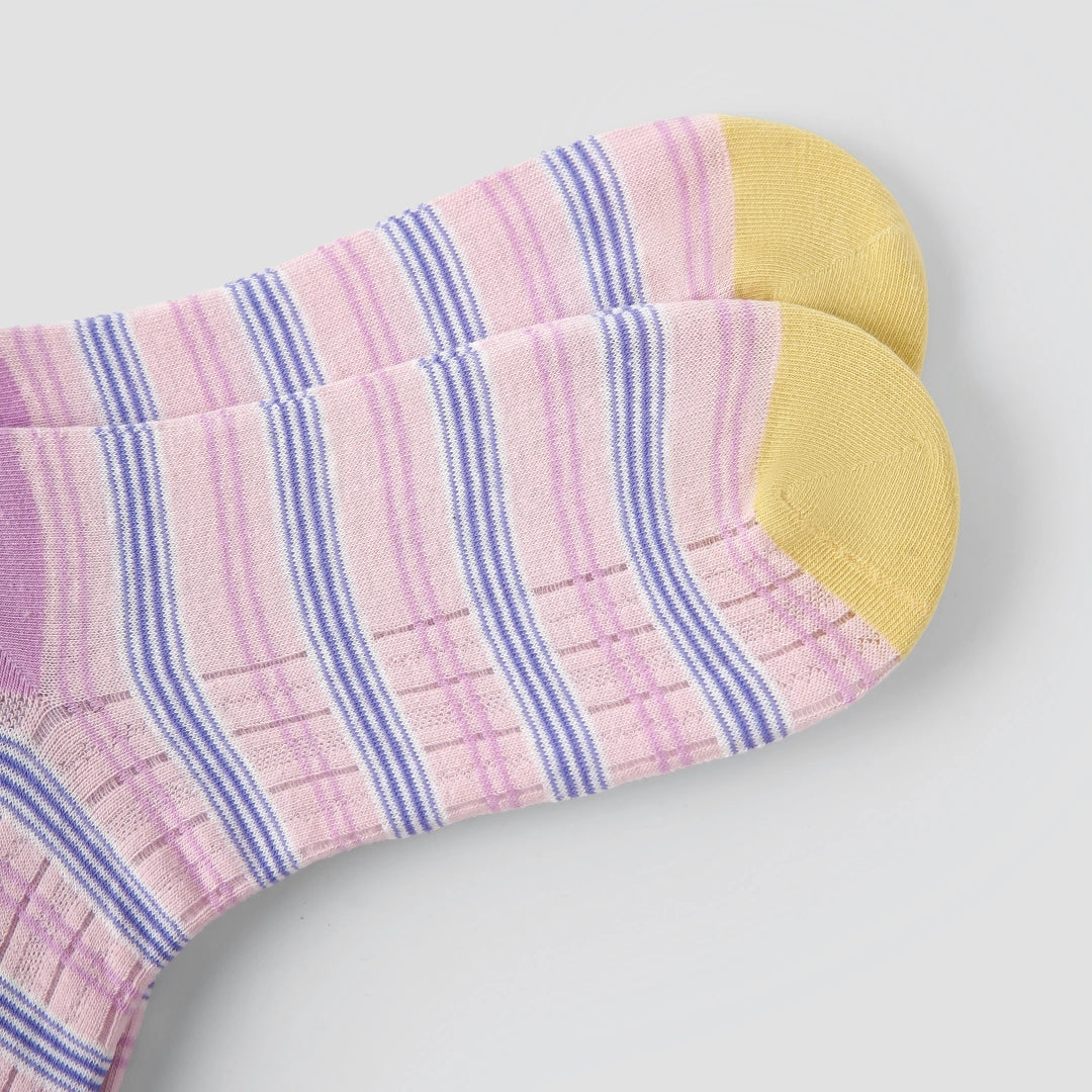 Women's Ombré Stripe Mesh Socks (3-Pack) - sock set showing breathable mesh comfort