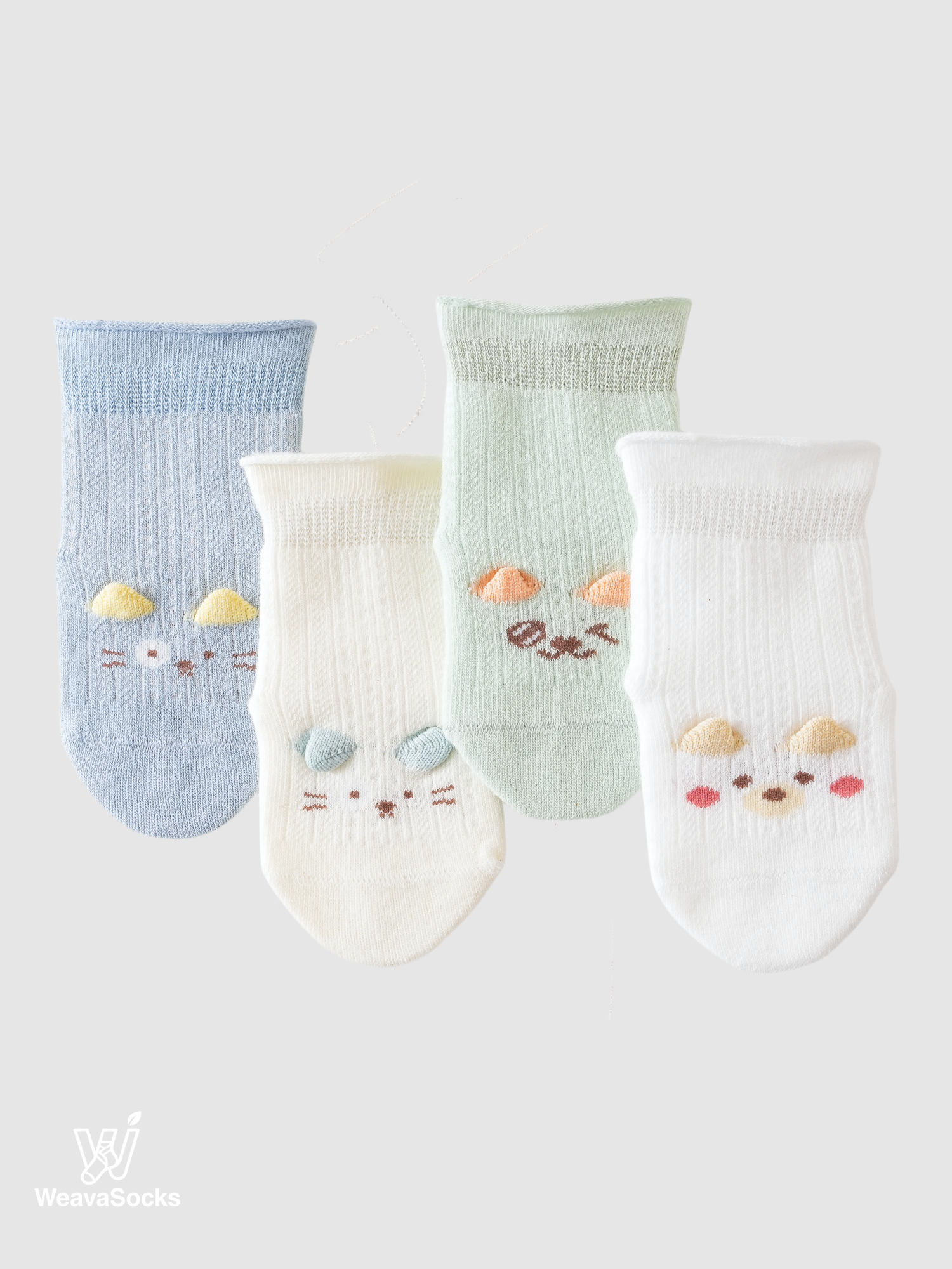 Babies' Ankle Socks with Perky 3D Ears-1 Pack