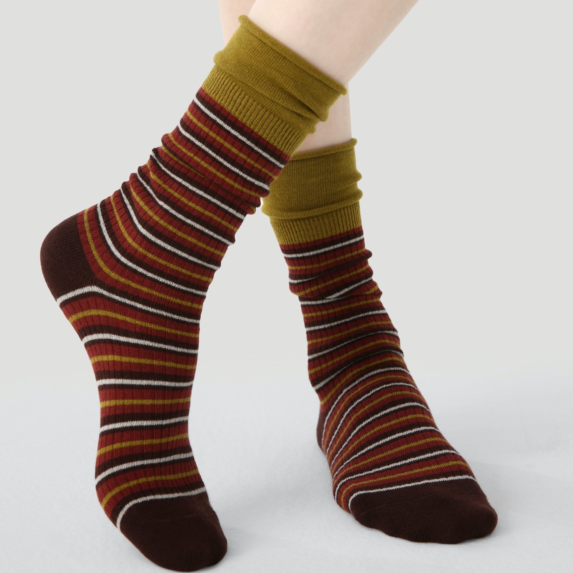 Women's Color Block Stripe Socks-4 Pack