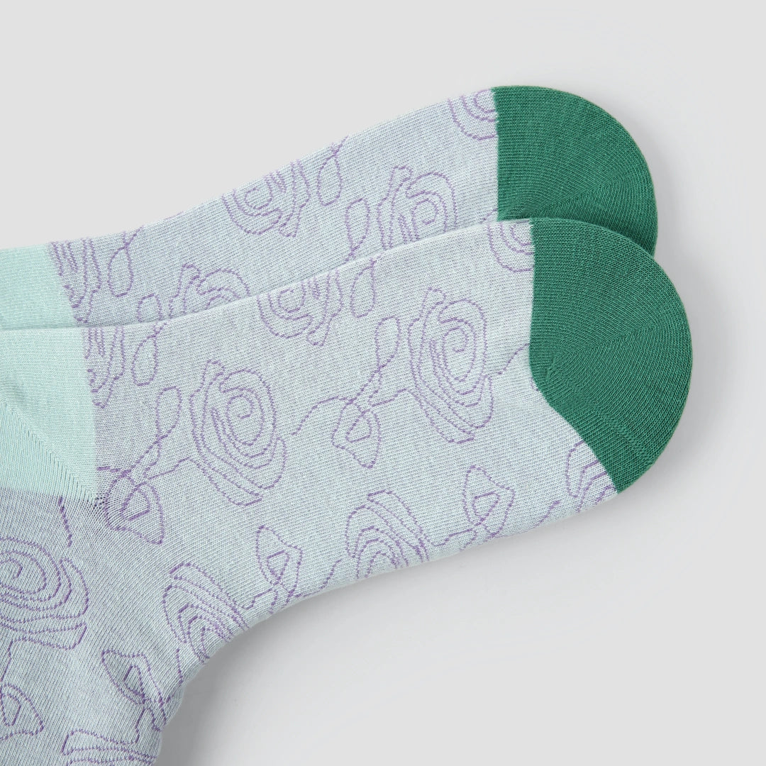 Women's Artistic Floral Mesh Crew Socks (3-Pack) - sock set showing breathable mesh comfort