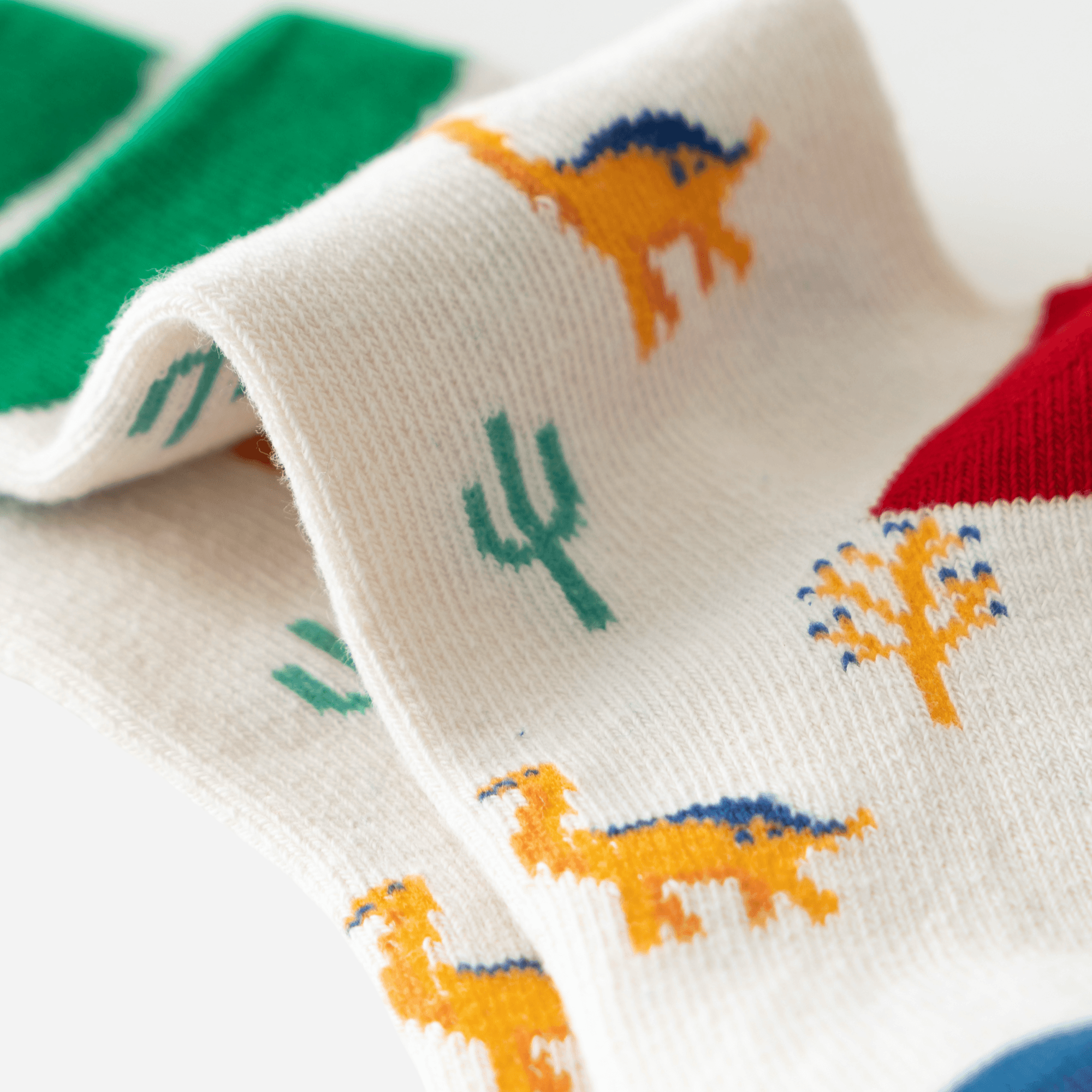 Kid's Boys' Dinosaur & Stripe Crew Socks - 5 Pairs - Weavasocks