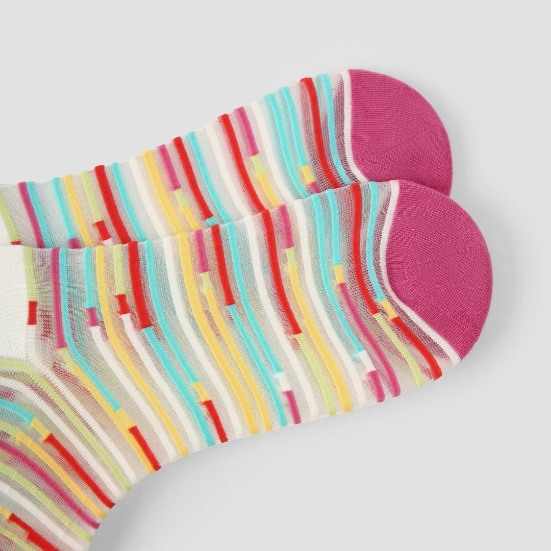 Aura Abstract Geometric Sheer Socks 3-Pack - sock set showing secure grip comfort