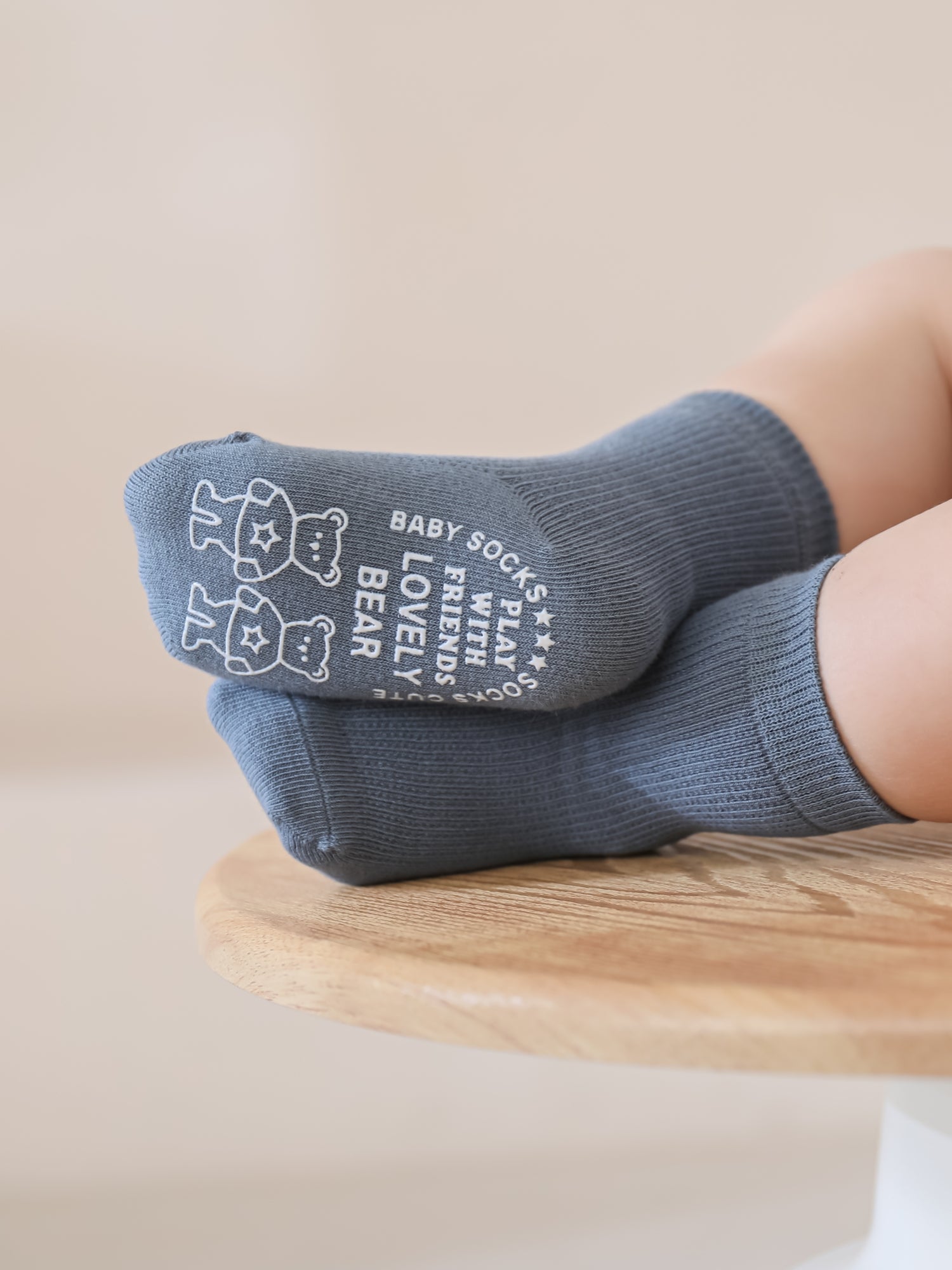 Babies' Non-Slip Socks with Bear Grips-3 Pack