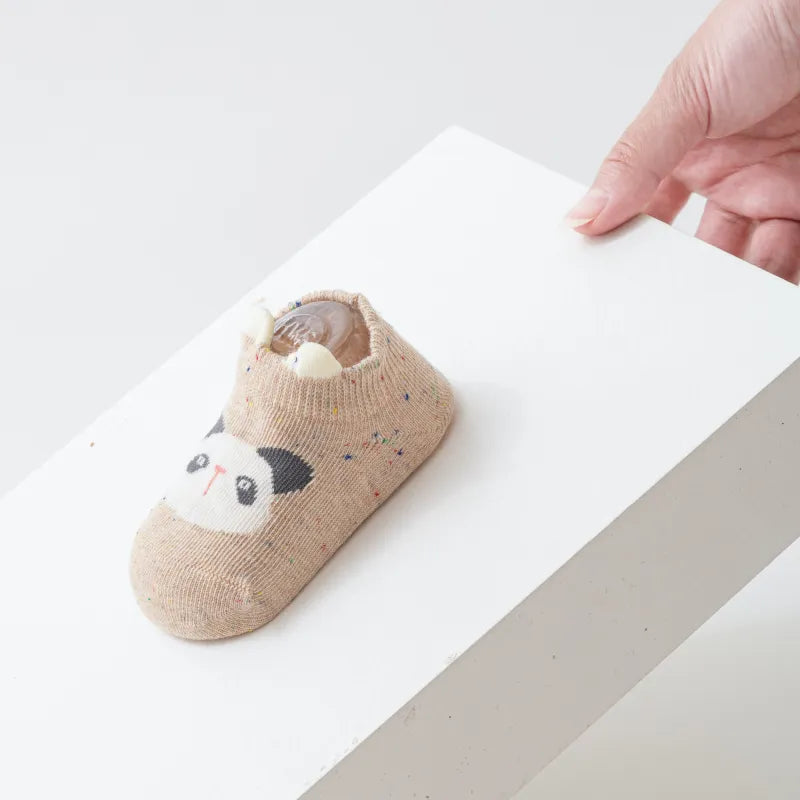 Babies' No-Show Grip Socks-5 Pairs