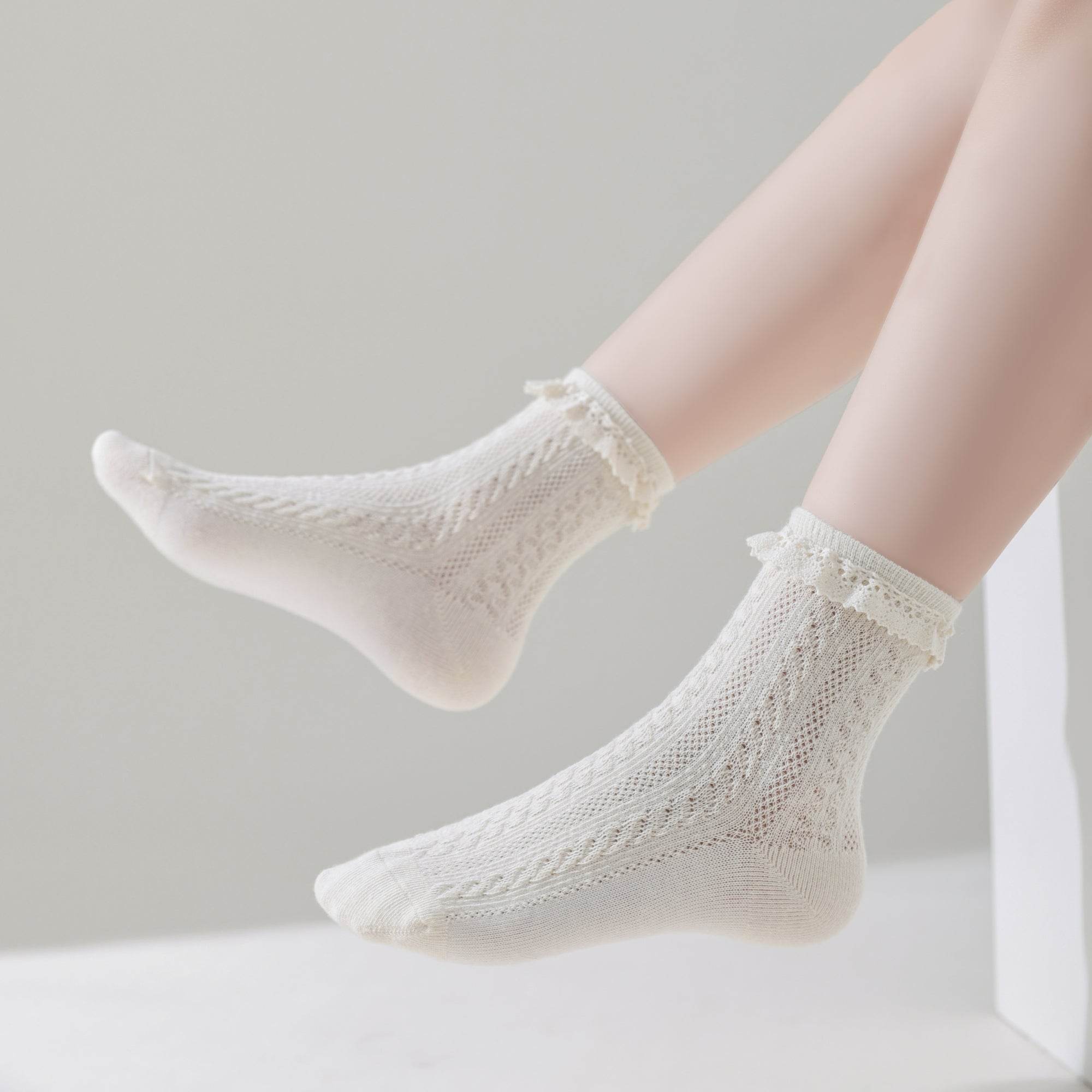 Babies The Cable-Knit Lace Socks-4 pack - Weavasocks