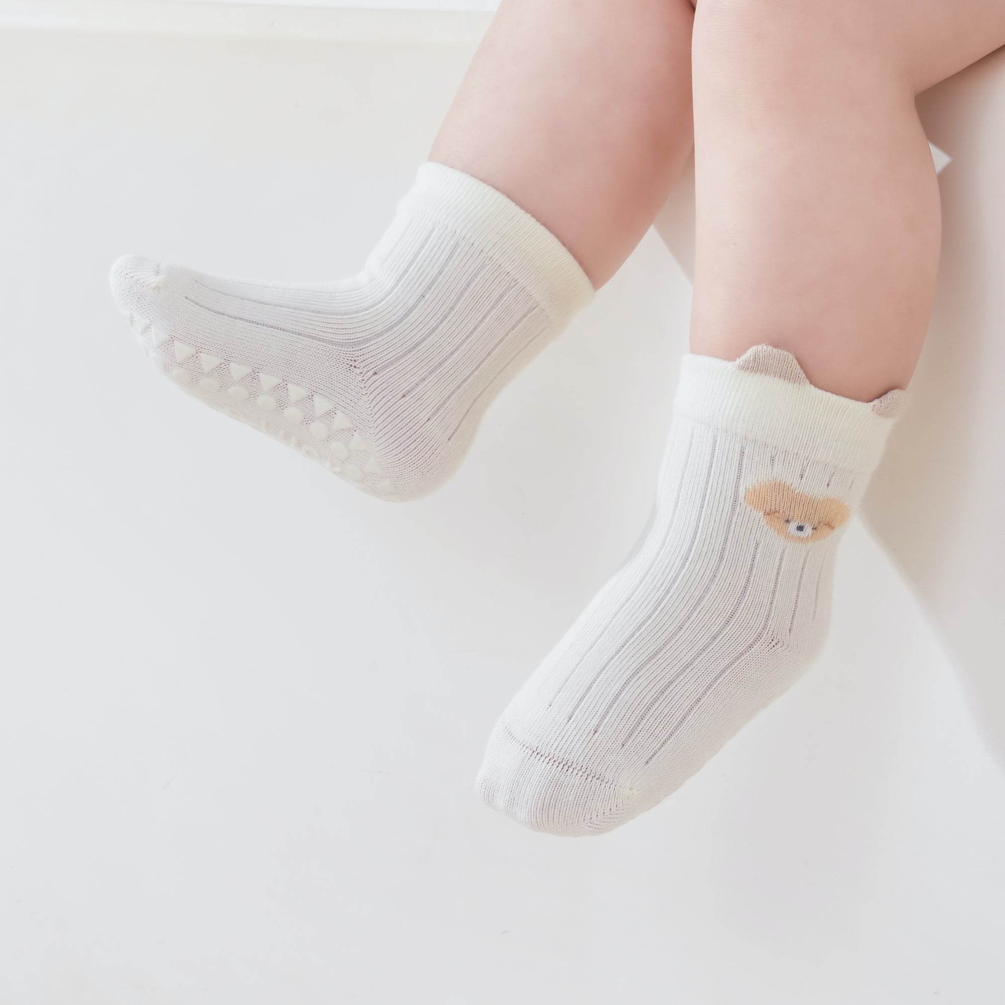 Babies Peekaboo Bear Grip Socks-3 Pack - Weavasocks