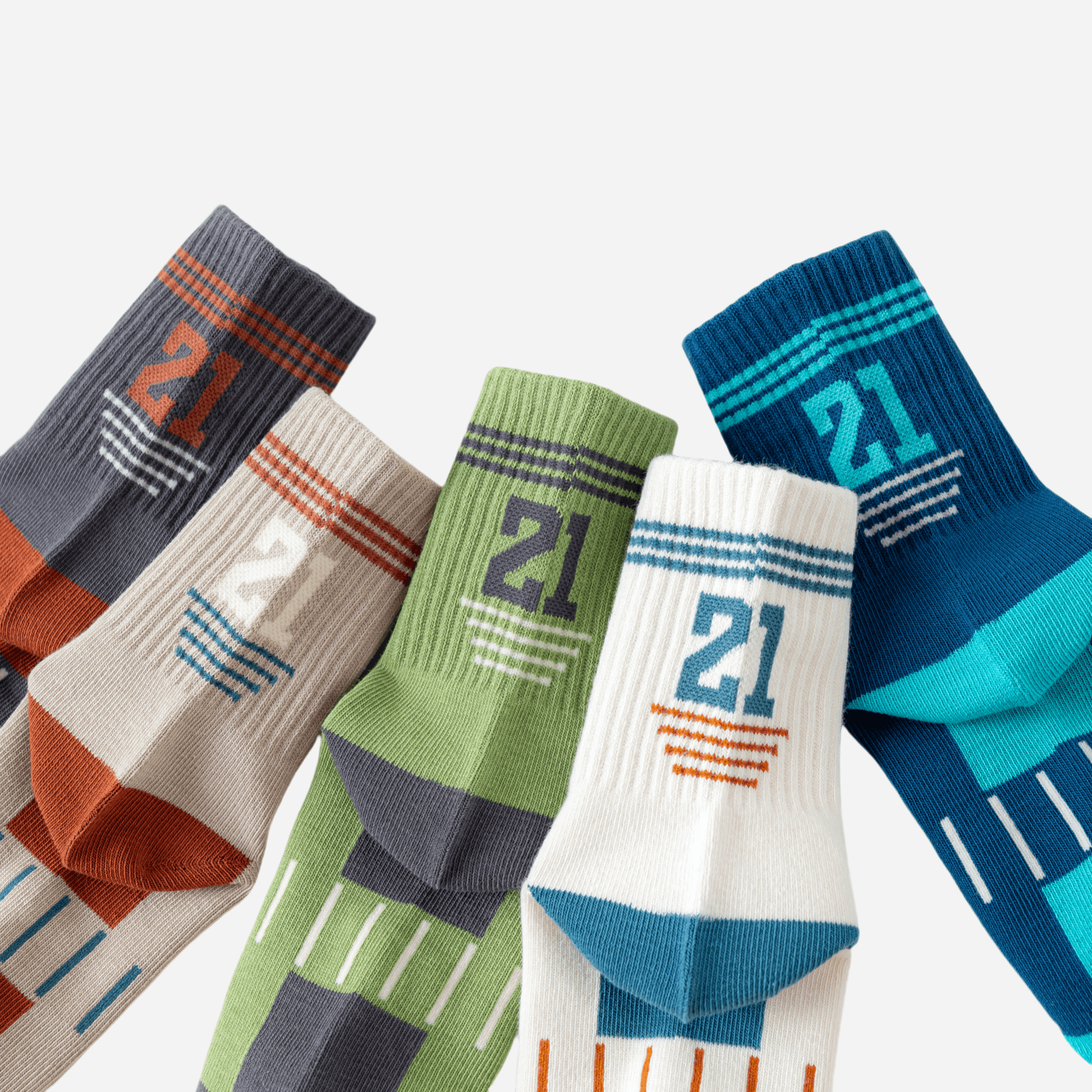 Kid's Graphic Sport Crew Socks - 5 Pairs - Weavasocks