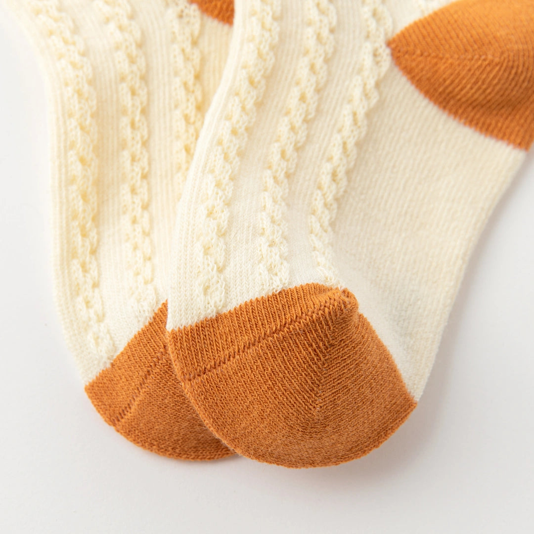Baby’s Retro Cable Knit Color-Block Socks 4-Pack