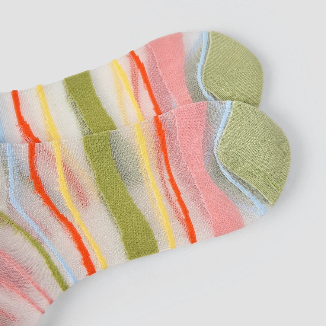 Aura Palette Geometric Sheer Socks 3-Pack - sock set showing secure grip comfort