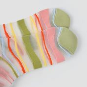 Aura Palette Geometric Sheer Socks 3-Pack - sock set showing secure grip comfort