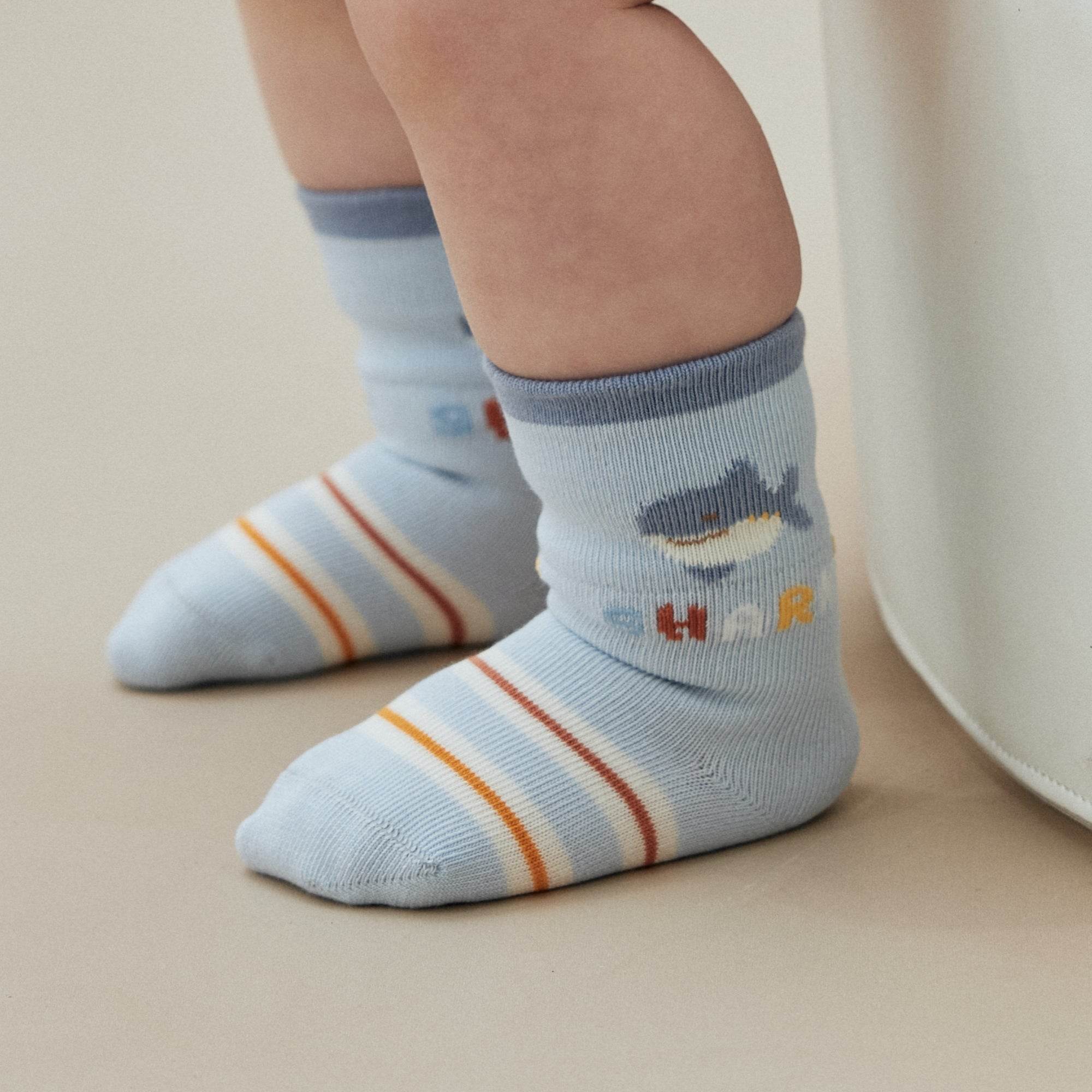 Babies The Little Shark Week Socks-4 pack - Weavasocks
