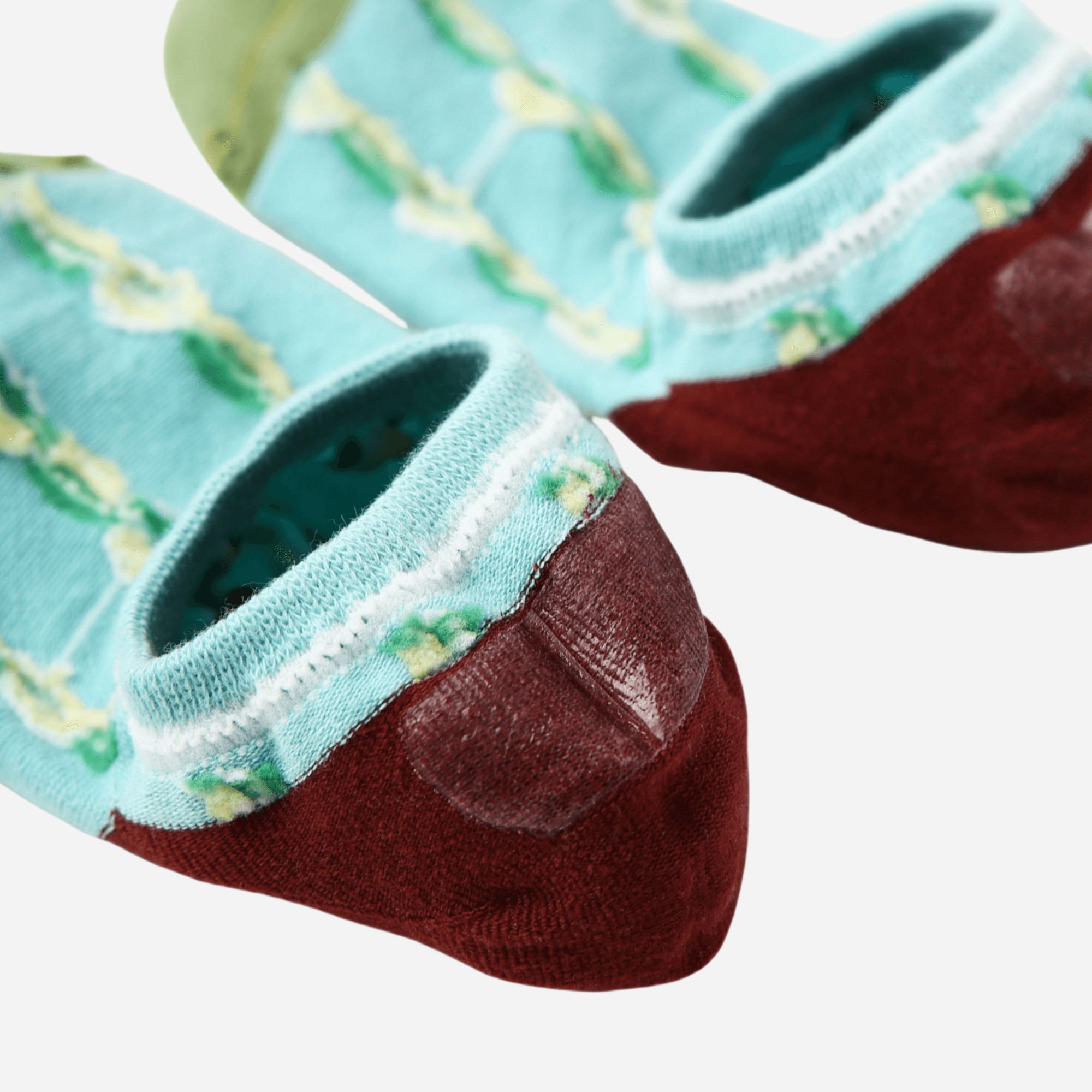 Women's Colorful Patterned No-Show Socks - 3 Pairs