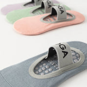 Women's Mercerized 92% Cotton Pilates Socks - product photo showing secure grip comfort