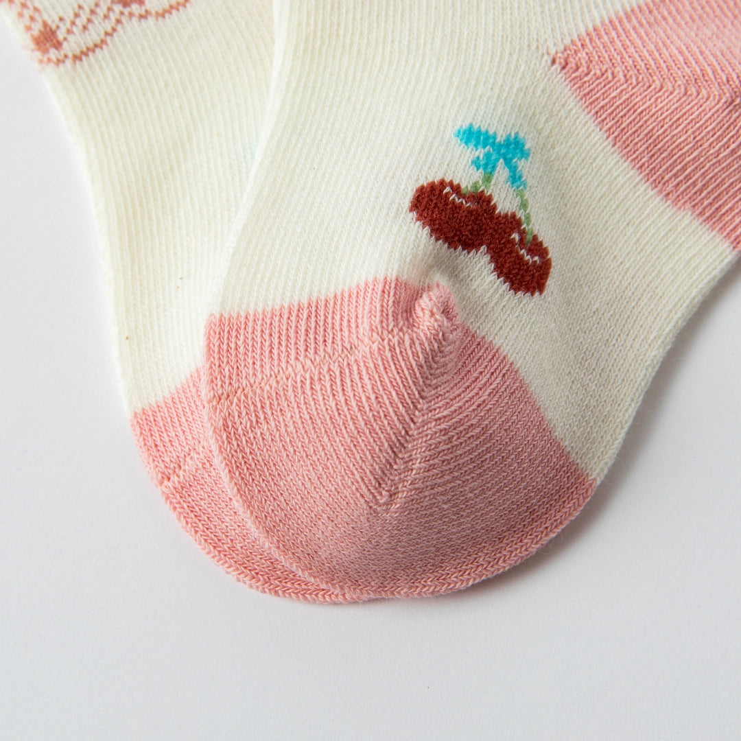 Baby’s Cherry & Bunny Cream Socks 4-Pack