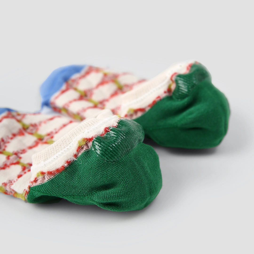 Women's Designer Jacquard No-Show Socks (5-Pack) - sock set showing secure grip comfort