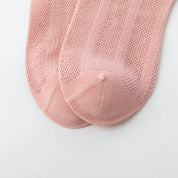 Kids' Organic Cotton Mesh Quarter Socks (4-Pack) - sock set showing breathable mesh comfort