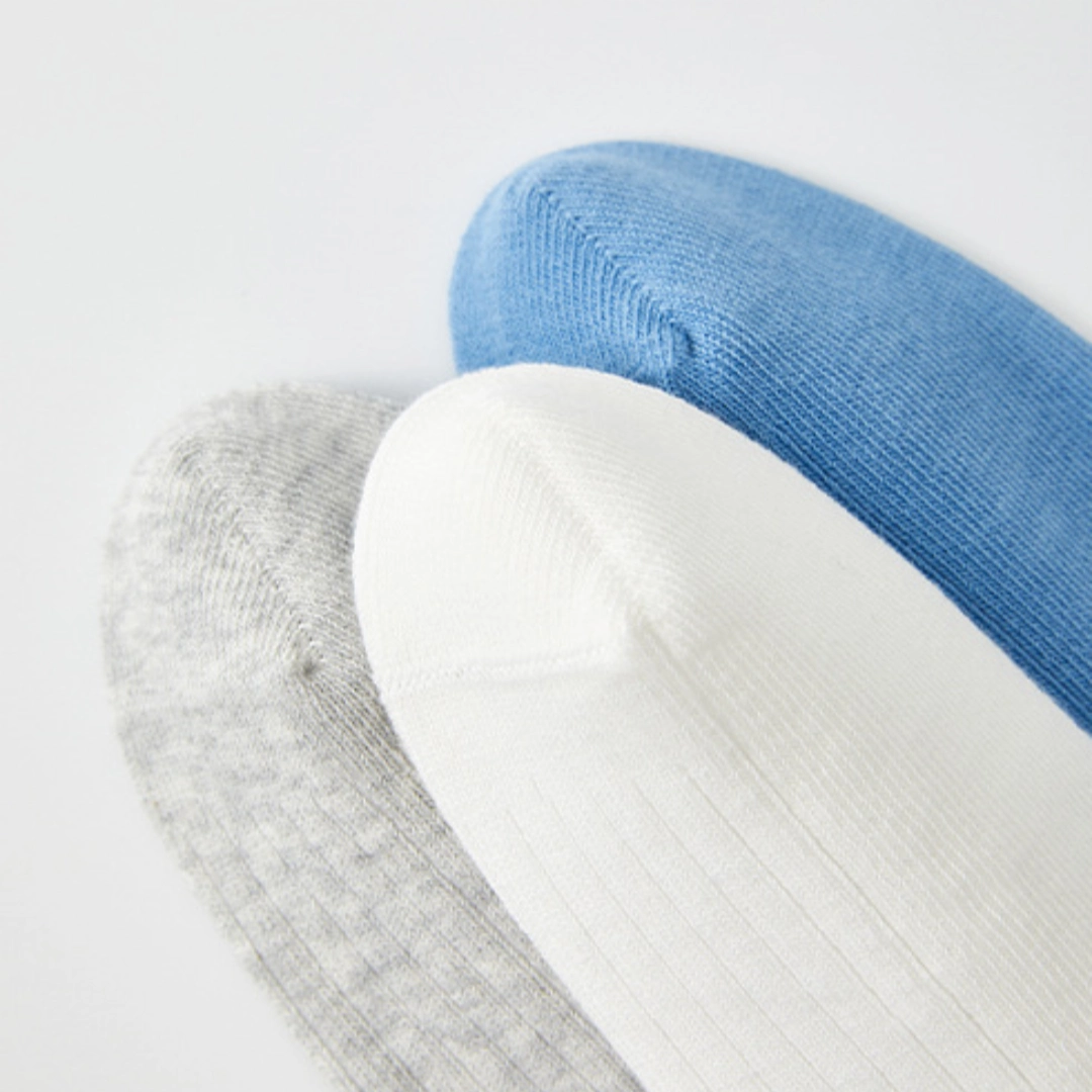 Kids' 97% Cotton Ribbed Socks Cool Blue 5-Pack