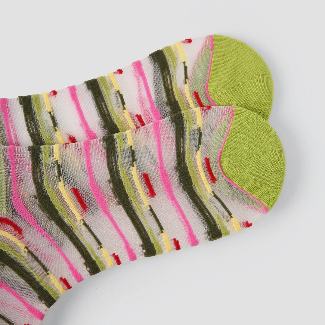Aura Prism Creative Sheer Art Socks 3-Pack - sock set showing secure grip comfort